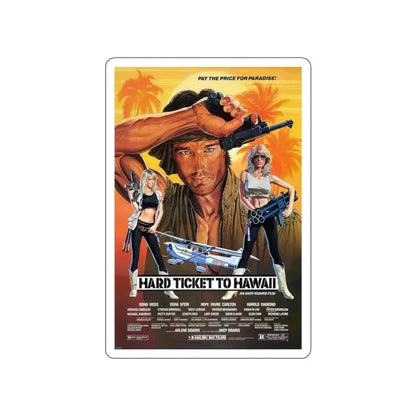 HARD TICKET TO HAWAII 1987 Movie Poster STICKER Vinyl Die-Cut Decal 4 Inch - The Sticker Space