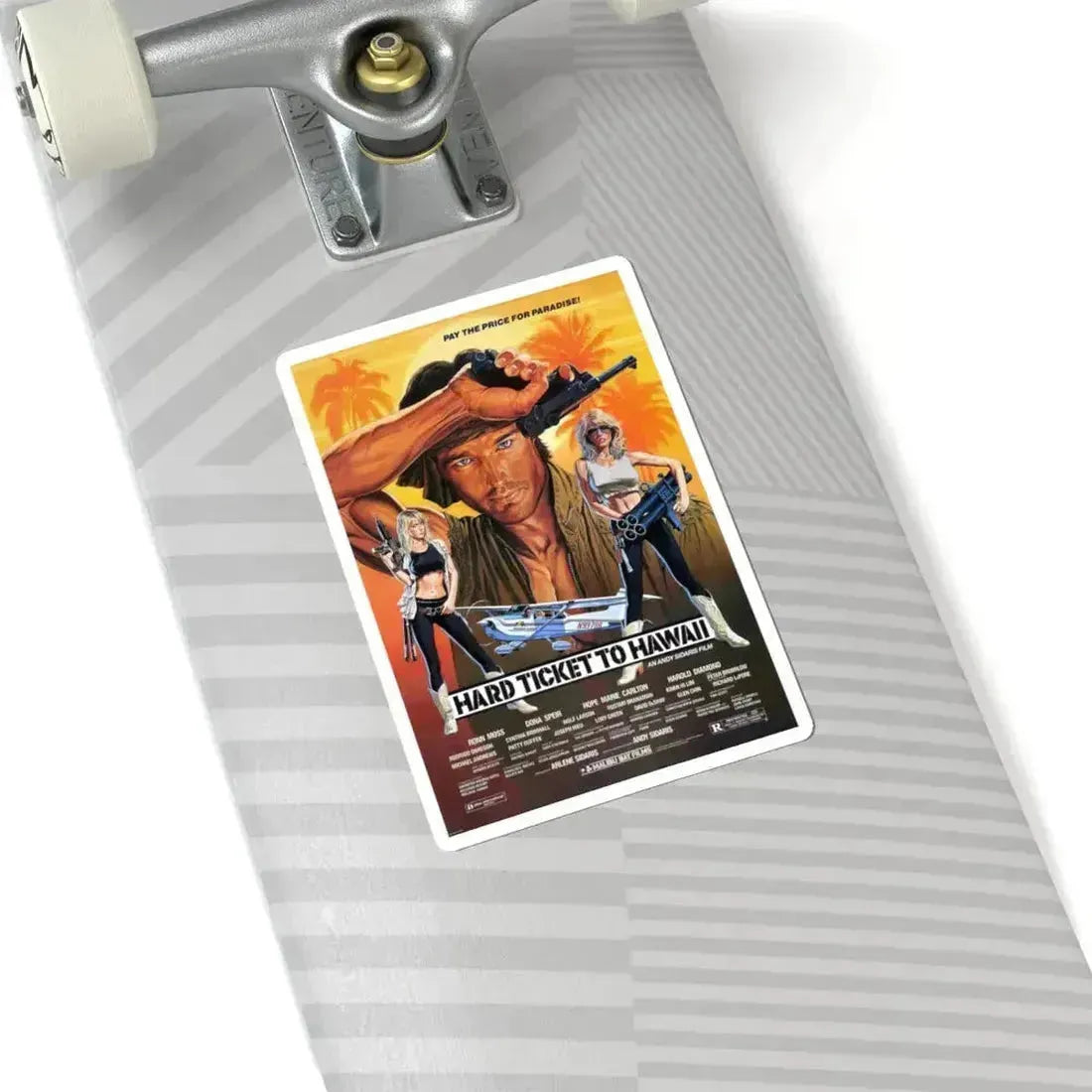 HARD TICKET TO HAWAII 1987 Movie Poster - STICKER Vinyl Kiss-Cut Decal - The Sticker Space
