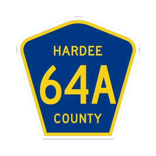 Hardee County 64A (Florida) (Road Sign) STICKER Vinyl Kiss-Cut Decal 2 Inch White - The Sticker Space