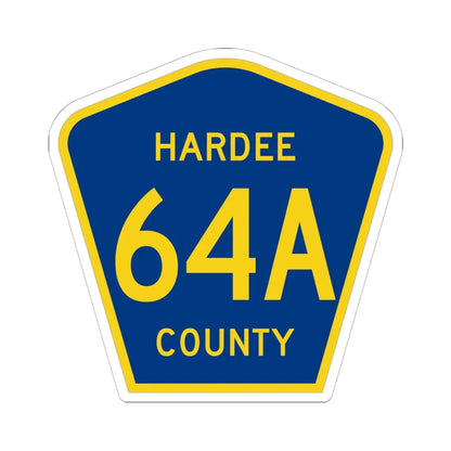 Hardee County 64A (Florida) (Road Sign) STICKER Vinyl Kiss-Cut Decal 6 Inch White - The Sticker Space