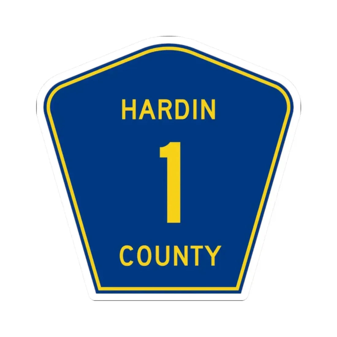 Hardin County 1 (Illinois) (Road Sign) STICKER Vinyl Kiss-Cut Decal 2 Inch White - The Sticker Space
