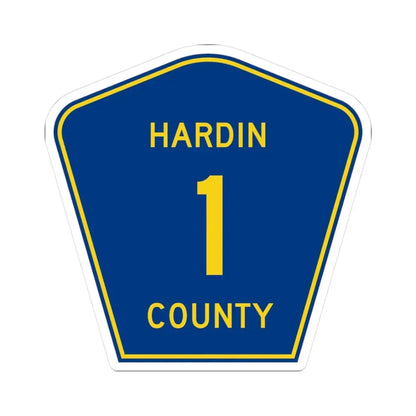 Hardin County 1 (Illinois) (Road Sign) STICKER Vinyl Kiss-Cut Decal 3 Inch White - The Sticker Space