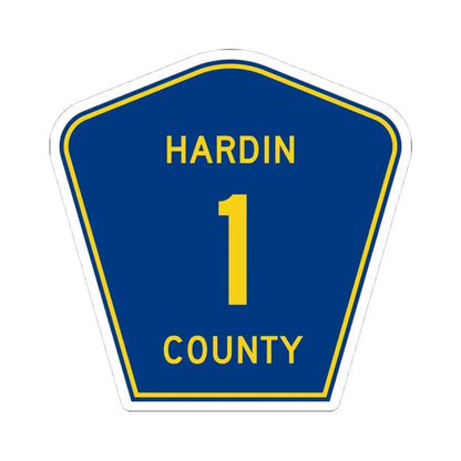 Hardin County 1 (Illinois) (Road Sign) STICKER Vinyl Kiss-Cut Decal 4 Inch White - The Sticker Space