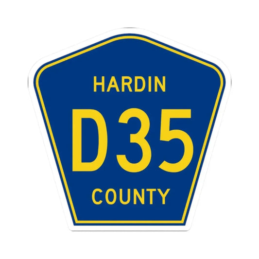 Hardin County Route D35 IA (Iowa) (Road Sign) STICKER Vinyl Kiss-Cut Decal 2 Inch White - The Sticker Space