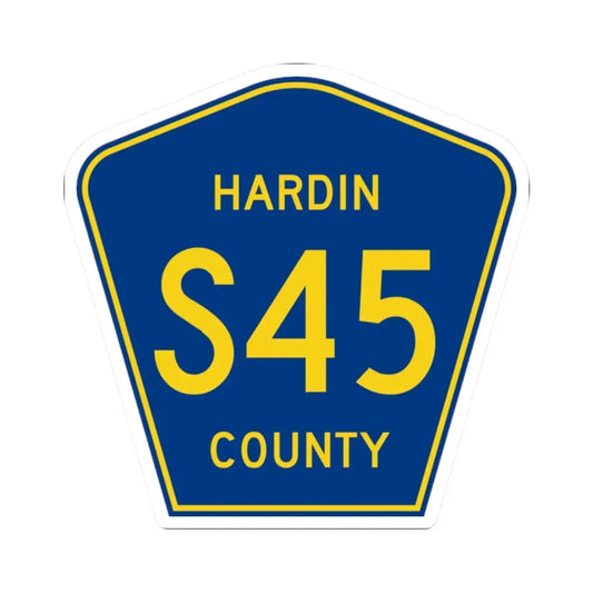 Hardin County Route S45 IA (Iowa) (Road Sign) STICKER Vinyl Kiss-Cut Decal 2 Inch White - The Sticker Space