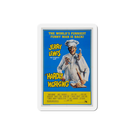 Hardly Working 1980 Movie Poster Die-Cut Magnet-2" x 2"-The Sticker Space