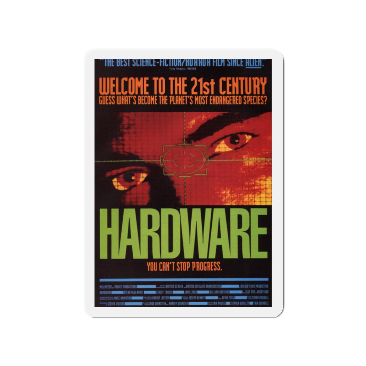 HARDWARE 1990 Movie Poster - Die-Cut Magnet-2" x 2"-The Sticker Space