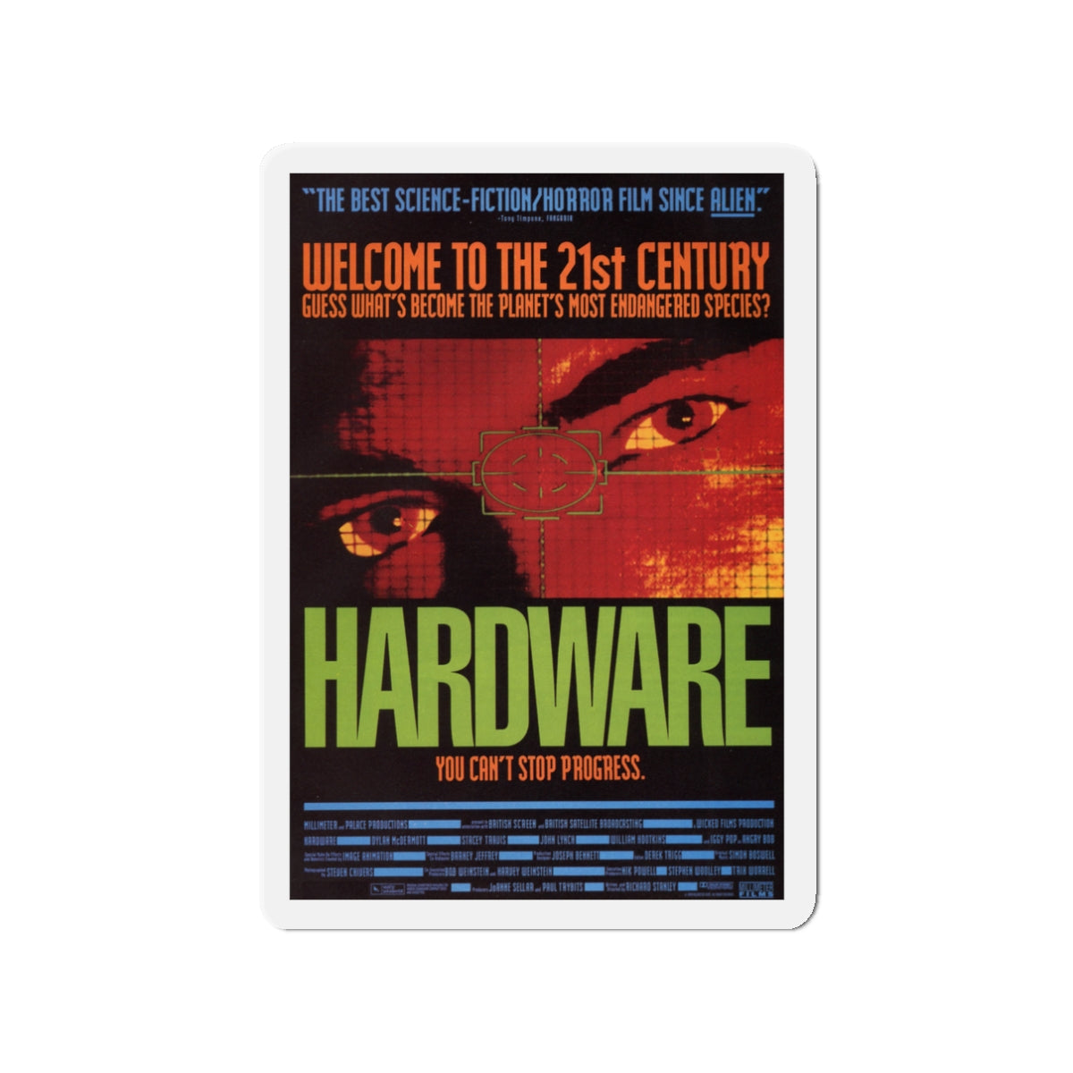 HARDWARE 1990 Movie Poster - Die-Cut Magnet-3" x 3"-The Sticker Space