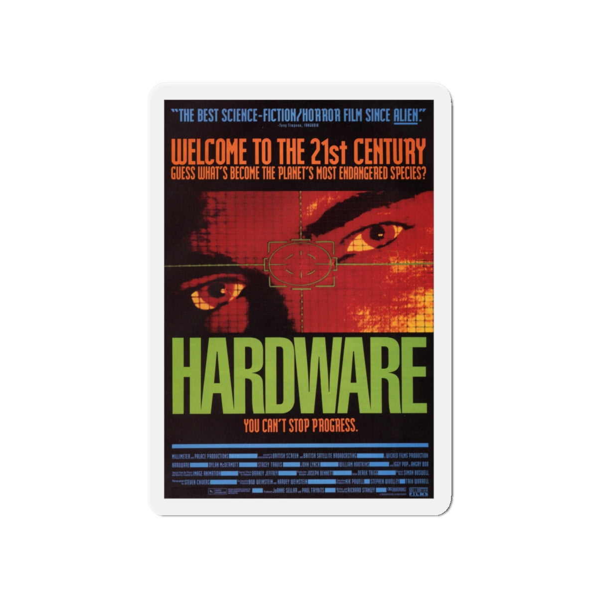 HARDWARE 1990 Movie Poster - Die-Cut Magnet-4" x 4"-The Sticker Space