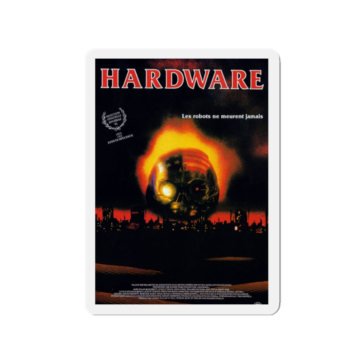 HARDWARE (FRENCH) 1990 Movie Poster - Die-Cut Magnet-2" x 2"-The Sticker Space