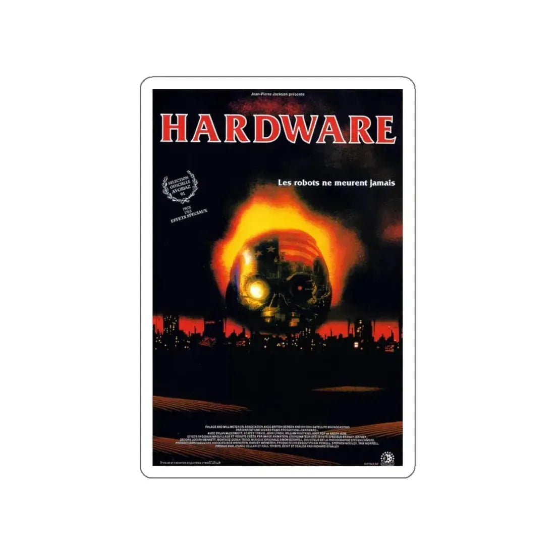HARDWARE (FRENCH) 1990 Movie Poster STICKER Vinyl Die-Cut Decal 4 Inch - The Sticker Space