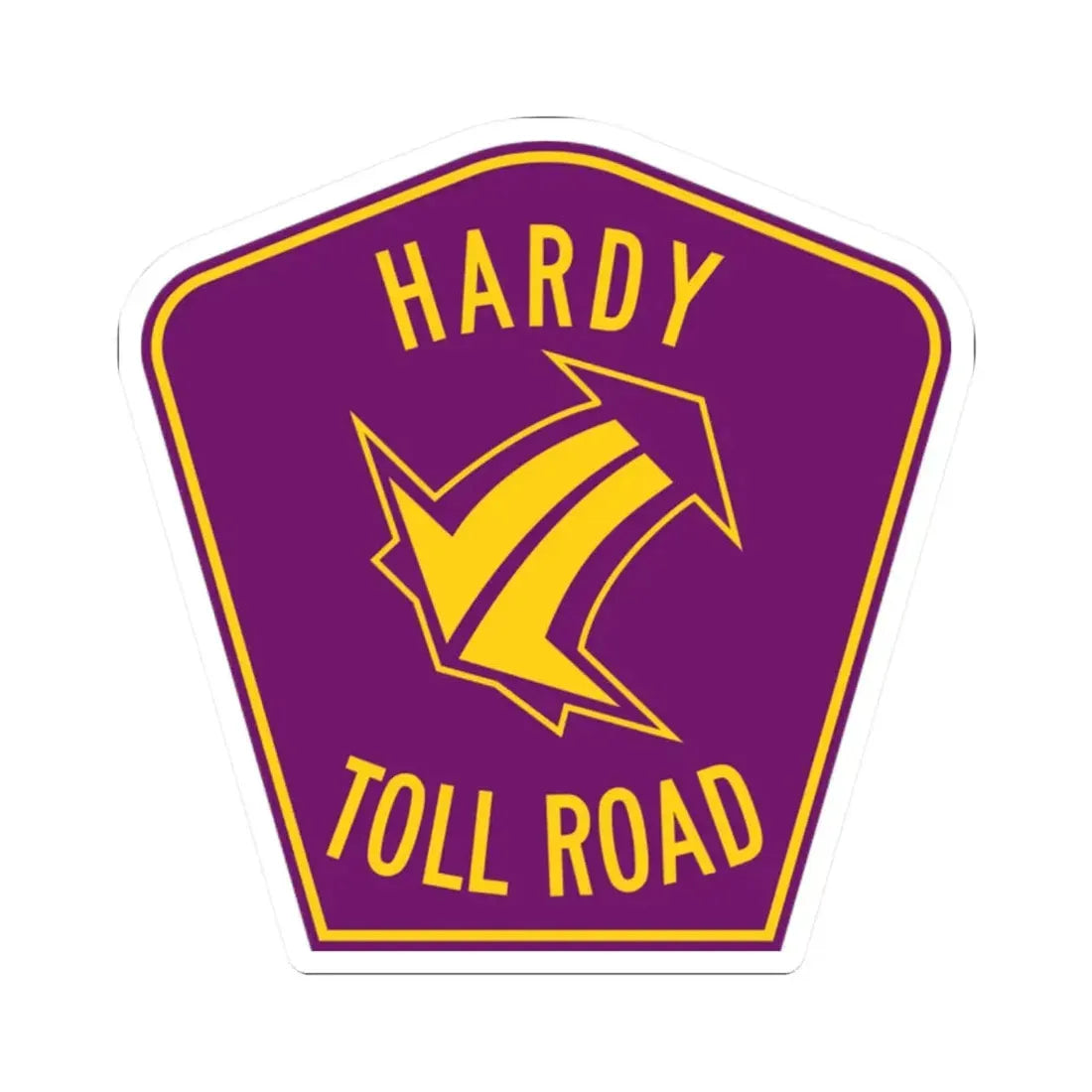 Hardy Toll Road (Texas) (Road Sign) STICKER Vinyl Kiss-Cut Decal 2 Inch White - The Sticker Space