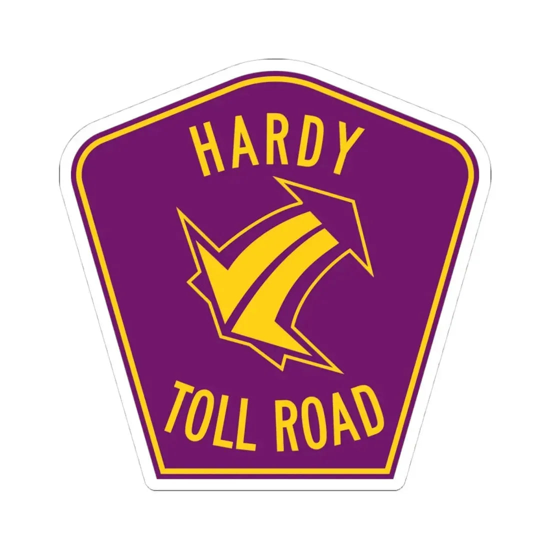 Hardy Toll Road (Texas) (Road Sign) STICKER Vinyl Kiss-Cut Decal 4 Inch White - The Sticker Space