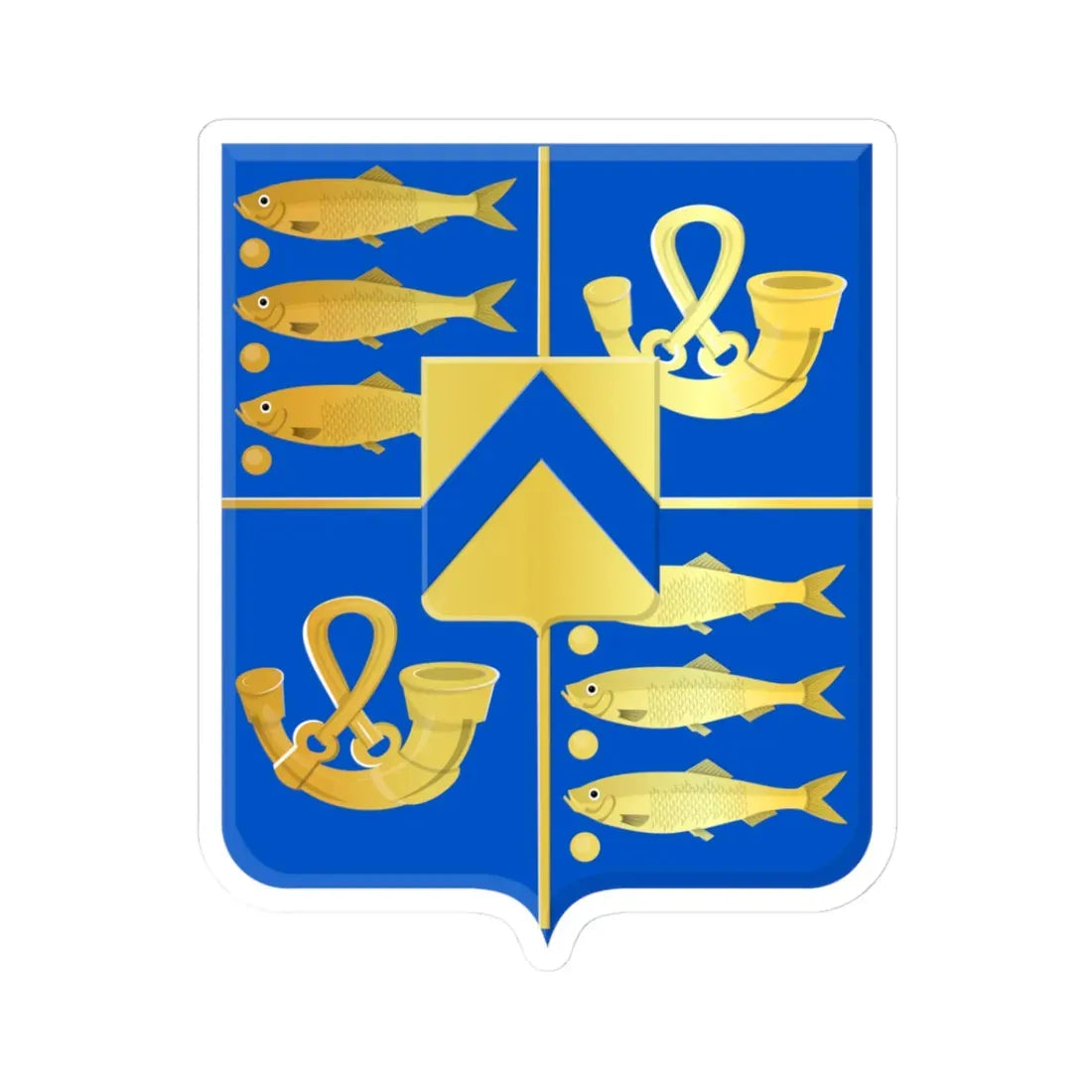 Harenkarspel wapen oud (Netherlands) (Coat of Arms) STICKER Vinyl Kiss-Cut Decal 3 Inch White - The Sticker Space