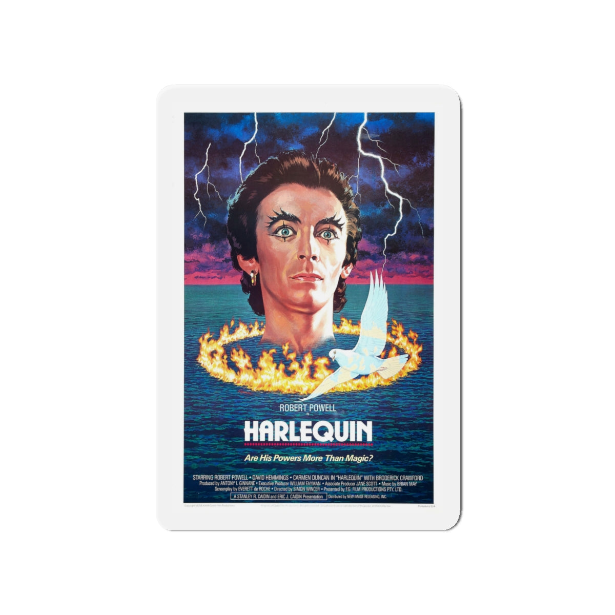 HARLEQUIN 1980 Movie Poster - Die-Cut Magnet-4" x 4"-The Sticker Space