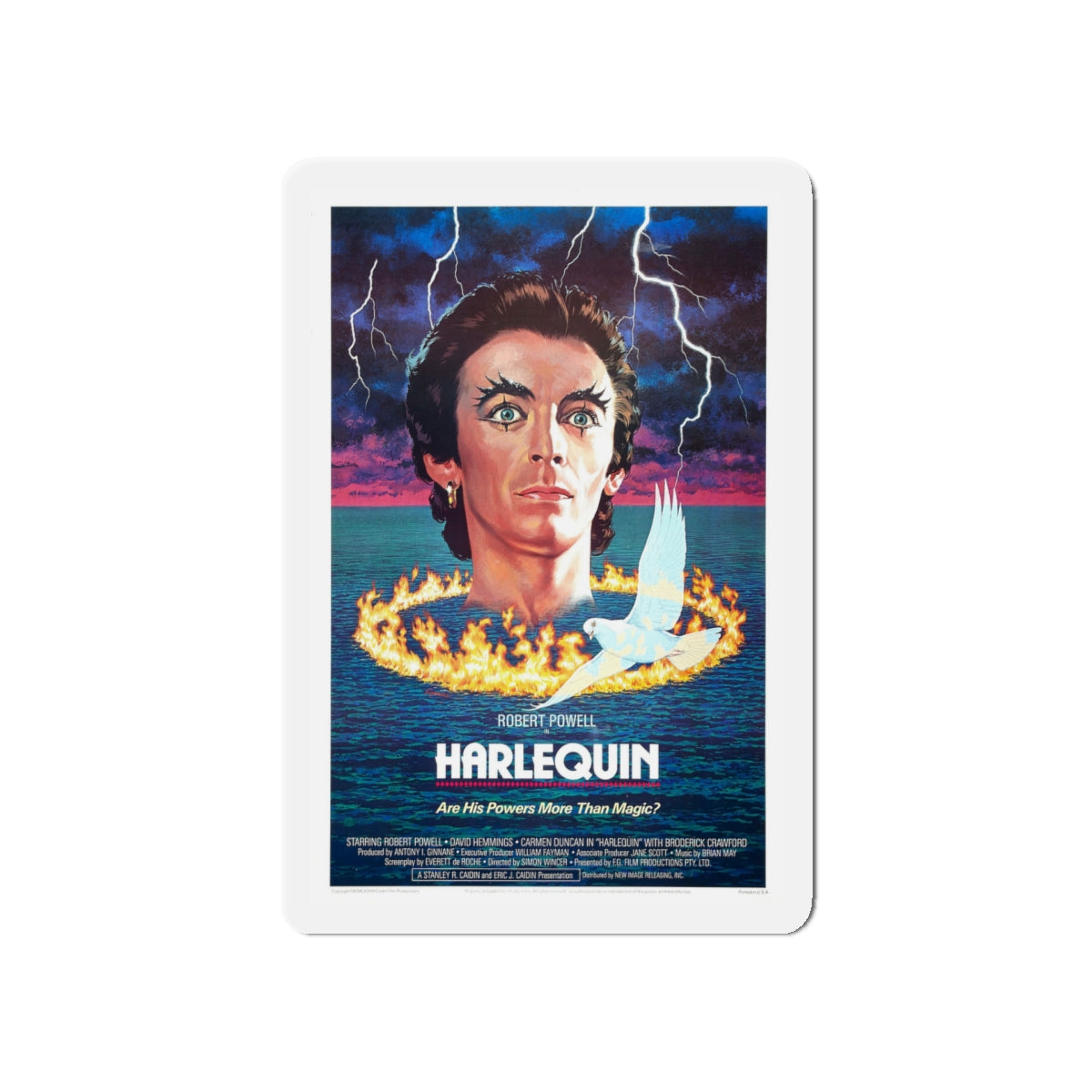 HARLEQUIN 1980 Movie Poster - Die-Cut Magnet-5" x 5"-The Sticker Space