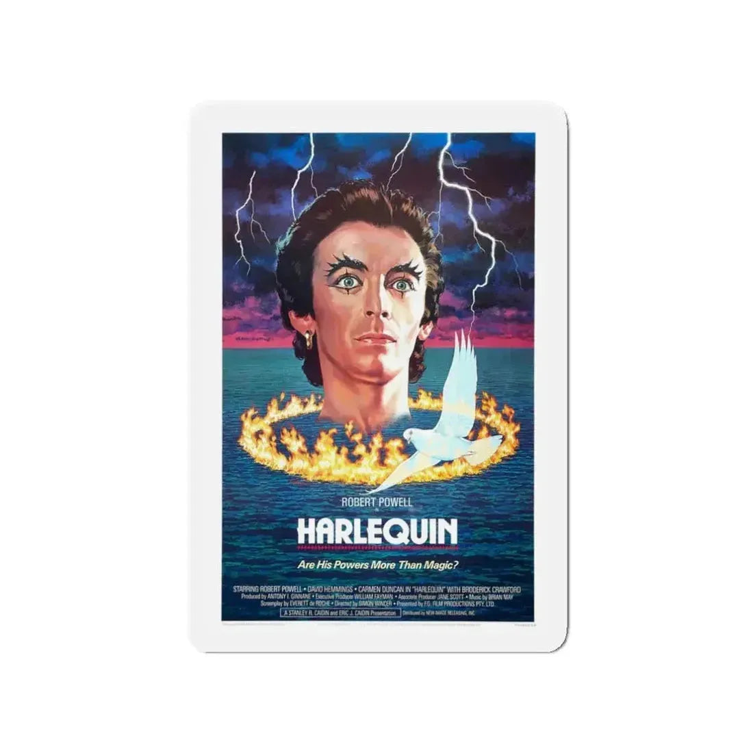 HARLEQUIN 1980 Movie Poster - Refrigerator Magnet - The Sticker Space