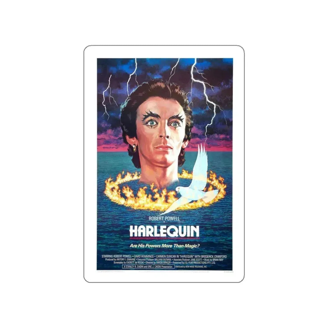 HARLEQUIN 1980 Movie Poster STICKER Vinyl Die-Cut Decal 5 Inch - The Sticker Space