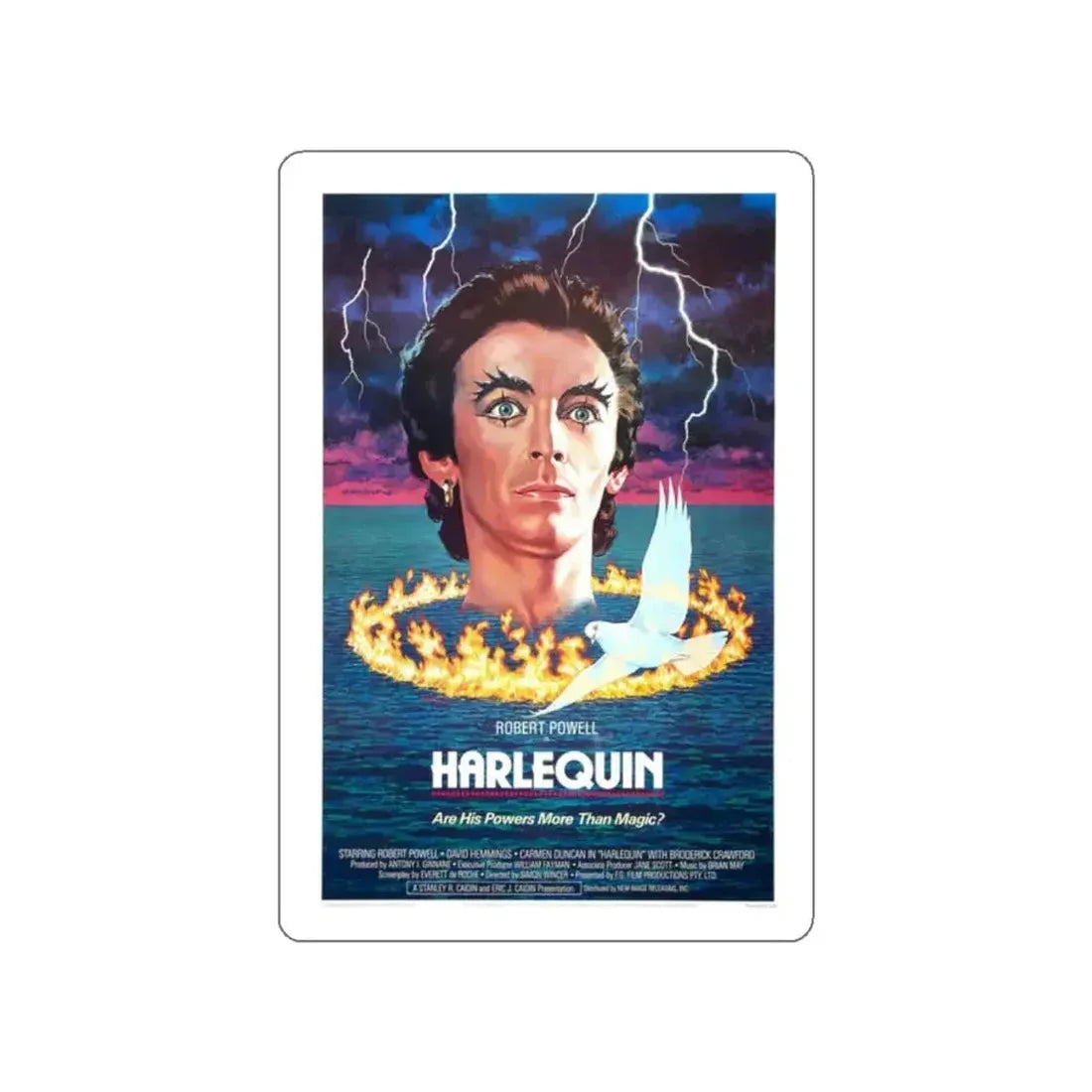 HARLEQUIN 1980 Movie Poster STICKER Vinyl Die-Cut Decal - The Sticker Space