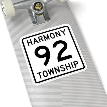 Harmony Township Route 92 Morrow County Ohio (Ohio) (Road Sign) STICKER Vinyl Kiss-Cut Decal - The Sticker Space