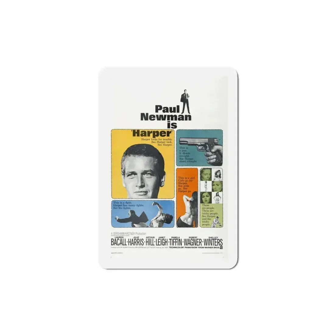 Harper 1966 Movie Poster Refrigerator Magnet 4 Inch - The Sticker Space