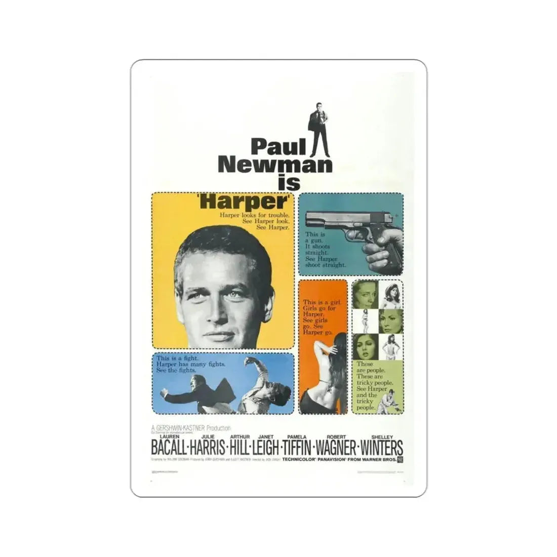 Harper 1966 Movie Poster STICKER Vinyl Die-Cut Decal - The Sticker Space