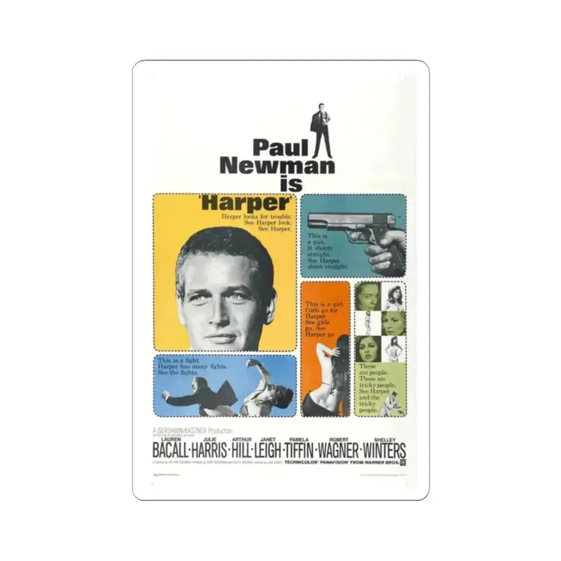 Harper 1966 Movie Poster - STICKER Vinyl Kiss-Cut Decal 2 Inch White - The Sticker Space