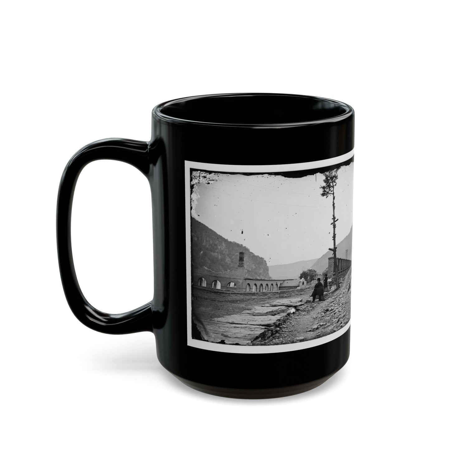 Harper's Ferry, W. Va. Ruins Of Arsenal (U.S. Civil War) Black Coffee Mug-The Sticker Space