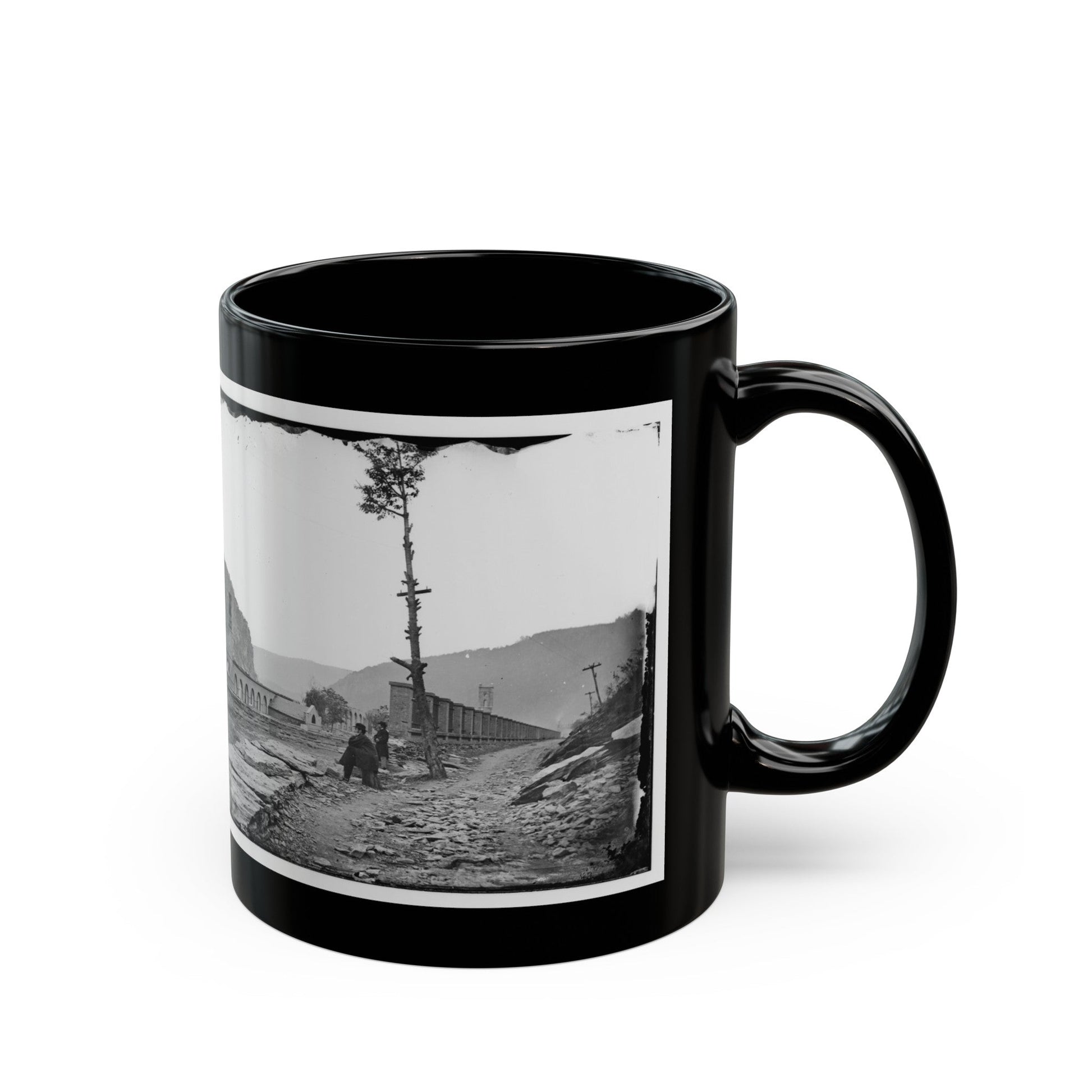 Harper's Ferry, W. Va. Ruins Of Arsenal (U.S. Civil War) Black Coffee Mug-The Sticker Space