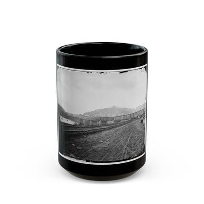 Harper's Ferry, W. Va. View Of The Town And Railroad Bridge (U.S. Civil War) Black Coffee Mug-15oz-The Sticker Space