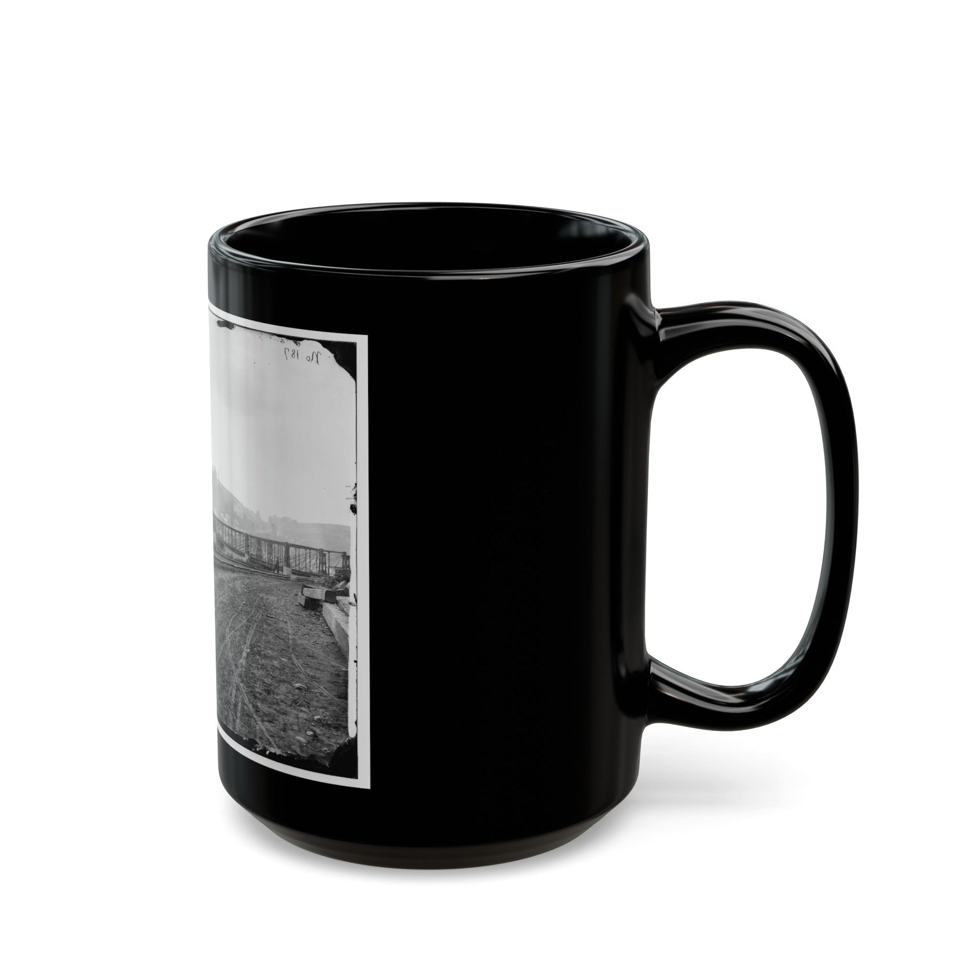 Harper's Ferry, W. Va. View Of The Town And Railroad Bridge (U.S. Civil War) Black Coffee Mug-The Sticker Space