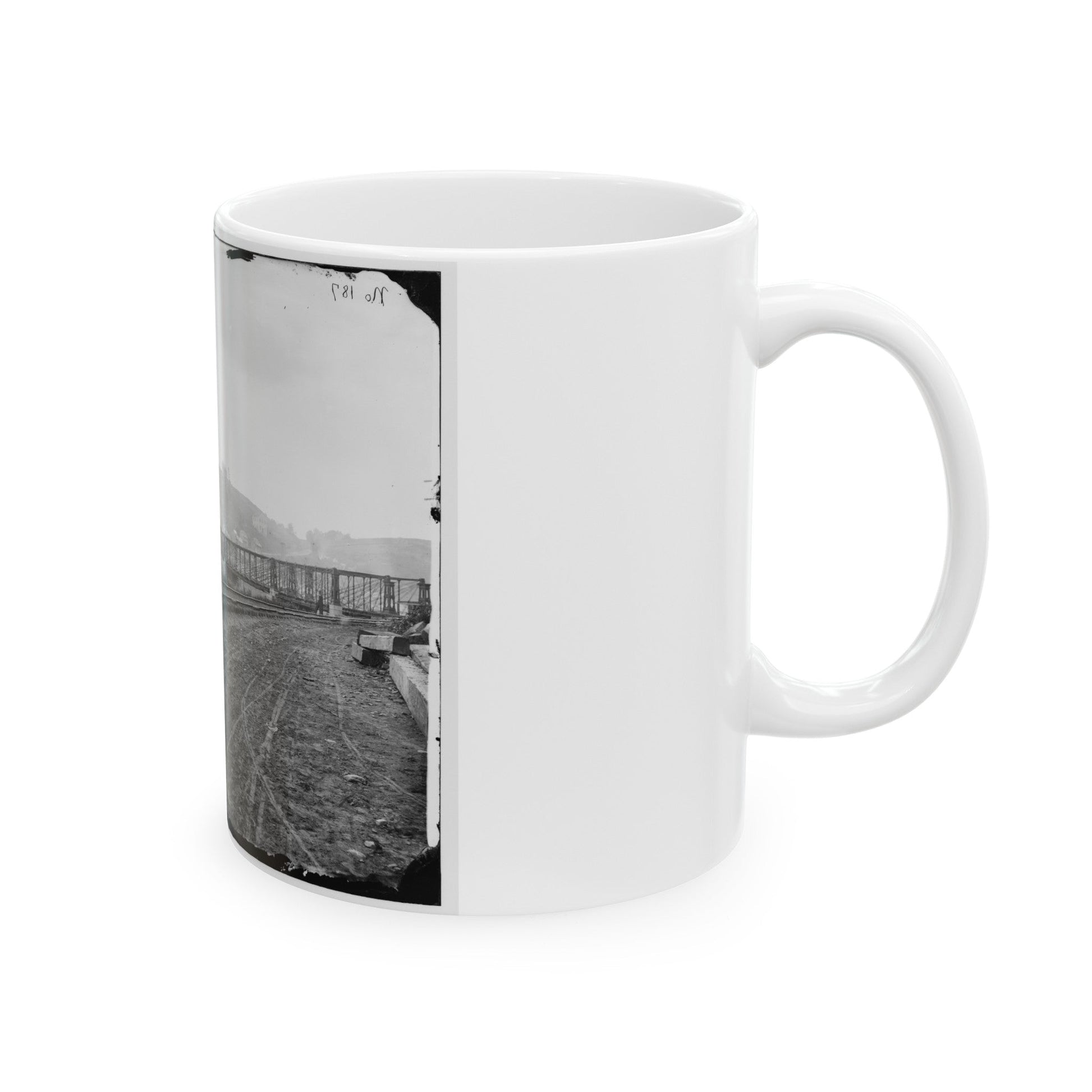 Harper's Ferry, W. Va. View Of The Town And Railroad Bridge (U.S. Civil War) White Coffee Mug-The Sticker Space