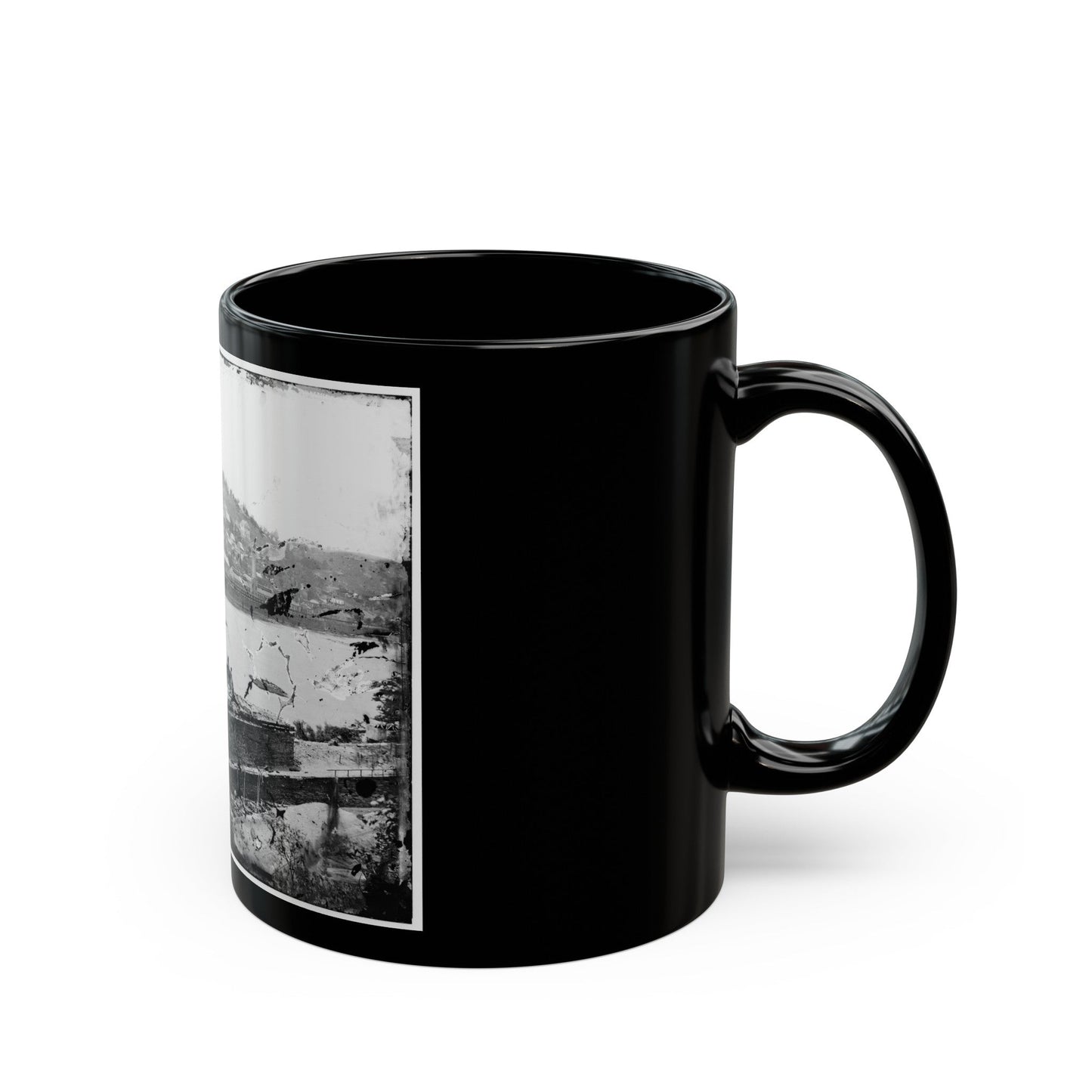 Harper's Ferry, W. Va. View Of Town; Railroad Bridge In Ruins (U.S. Civil War) Black Coffee Mug-The Sticker Space