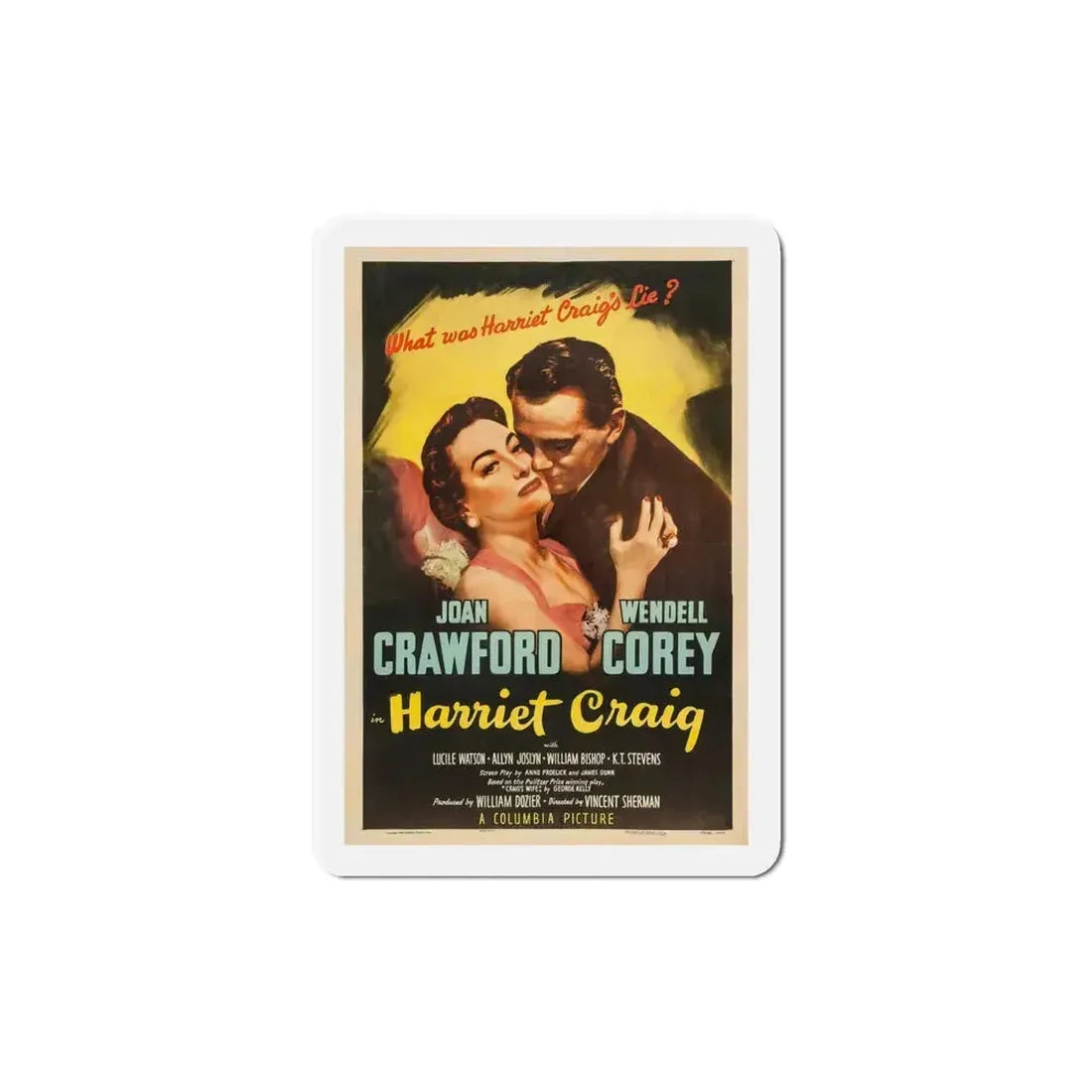 Harriet Craig 1950 Movie Poster Refrigerator Magnet 5 Inch - The Sticker Space
