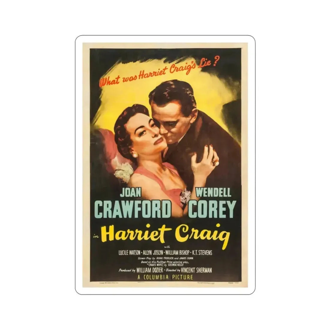 Harriet Craig 1950 Movie Poster STICKER Vinyl Die-Cut Decal - The Sticker Space