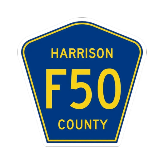 Harrison County Route F50 IA (Iowa) (Road Sign) STICKER Vinyl Kiss-Cut Decal 2 Inch White - The Sticker Space