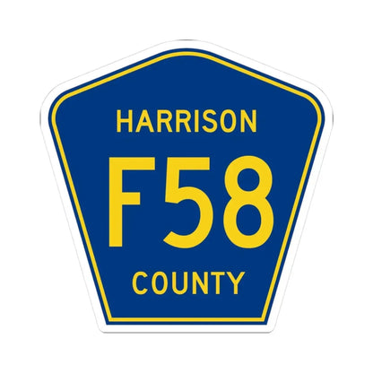 Harrison County Route F58 IA (Iowa) (Road Sign) STICKER Vinyl Kiss-Cut Decal 3 Inch White - The Sticker Space