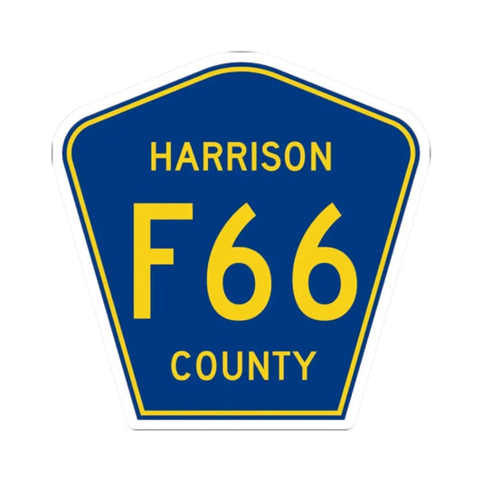 Harrison County Route F66 IA (Iowa) (Road Sign) STICKER Vinyl Kiss-Cut Decal 2 Inch White - The Sticker Space