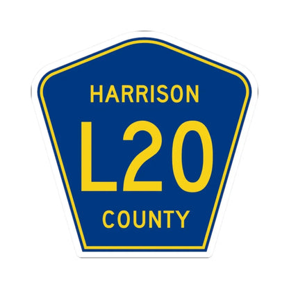 Harrison County Route L20 IA (Iowa) (Road Sign) STICKER Vinyl Kiss-Cut Decal 2 Inch White - The Sticker Space
