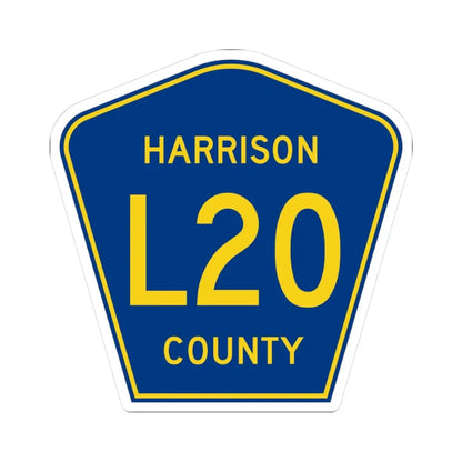 Harrison County Route L20 IA (Iowa) (Road Sign) STICKER Vinyl Kiss-Cut Decal 3 Inch White - The Sticker Space