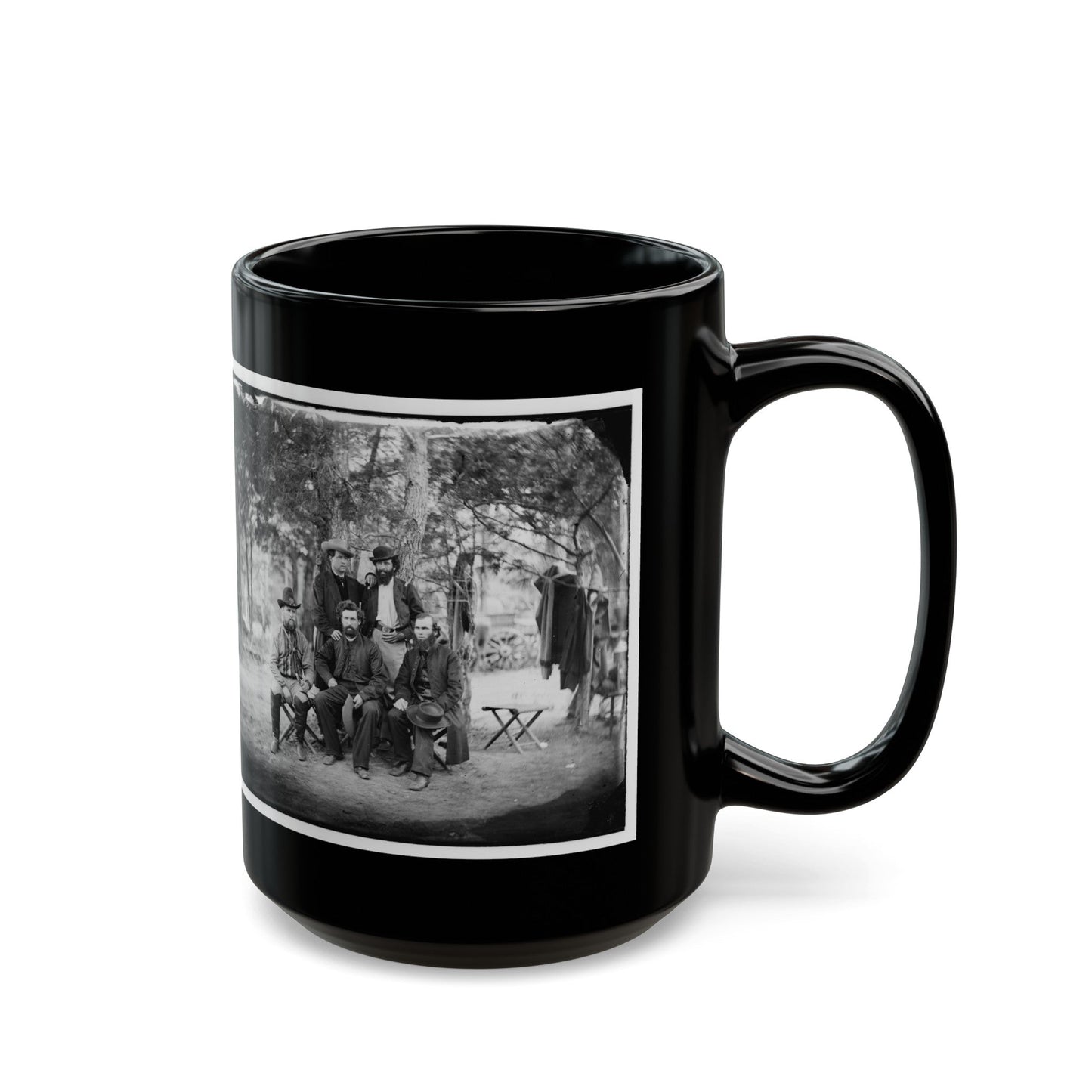 Harrison's Landing, Va. Group Of The Irish Brigade (U.S. Civil War) Black Coffee Mug-The Sticker Space