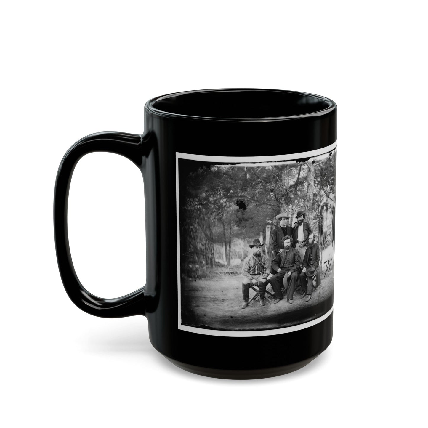 Harrison's Landing, Va. Group Of The Irish Brigade (U.S. Civil War) Black Coffee Mug-The Sticker Space