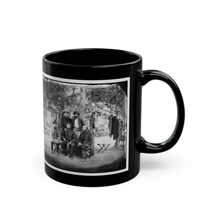 Harrison's Landing, Va. Group Of The Irish Brigade (U.S. Civil War) Black Coffee Mug-The Sticker Space