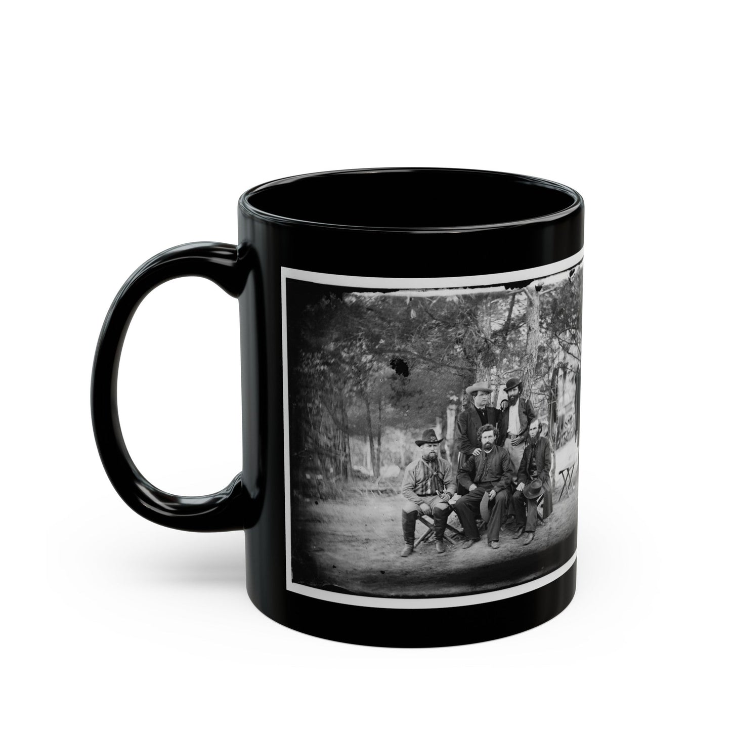 Harrison's Landing, Va. Group Of The Irish Brigade (U.S. Civil War) Black Coffee Mug-The Sticker Space