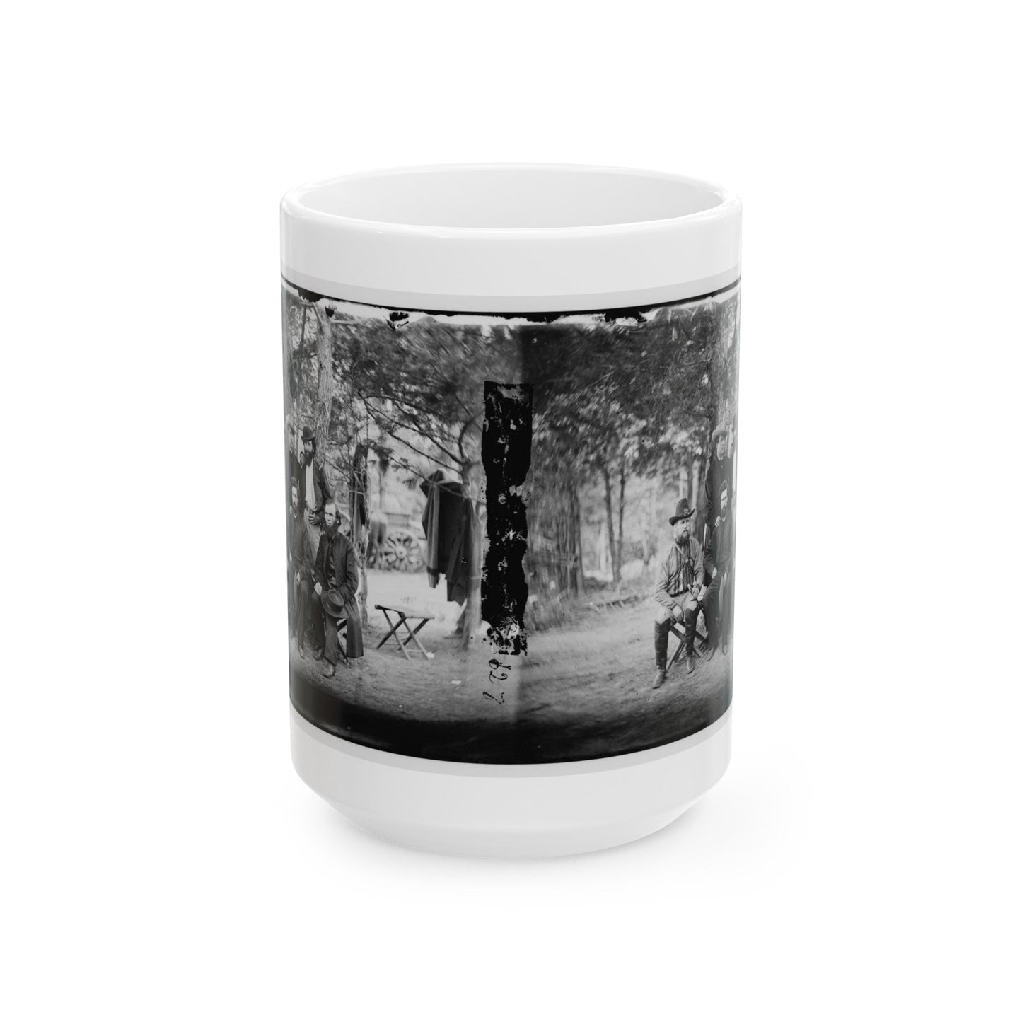 Harrison's Landing, Va. Group Of The Irish Brigade (U.S. Civil War) White Coffee Mug-15oz-The Sticker Space