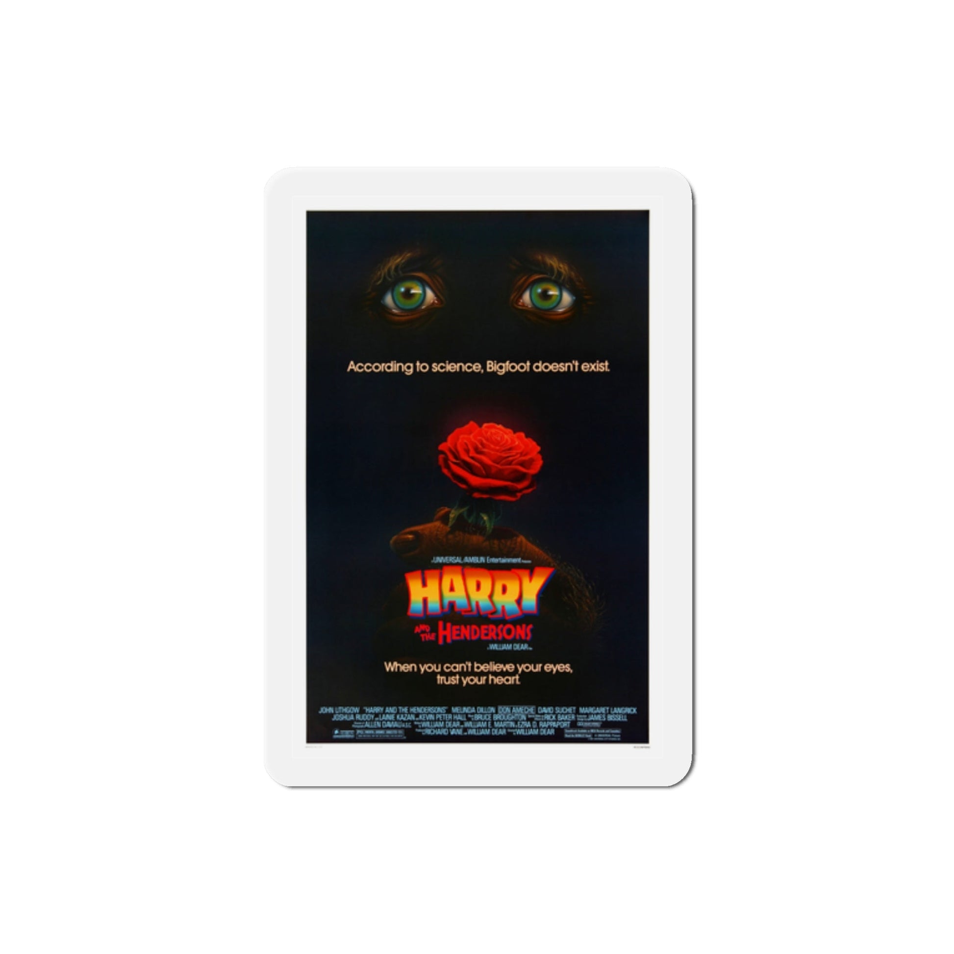 Harry and the Hendersons 1987 Movie Poster Die-Cut Magnet-2" x 2"-The Sticker Space