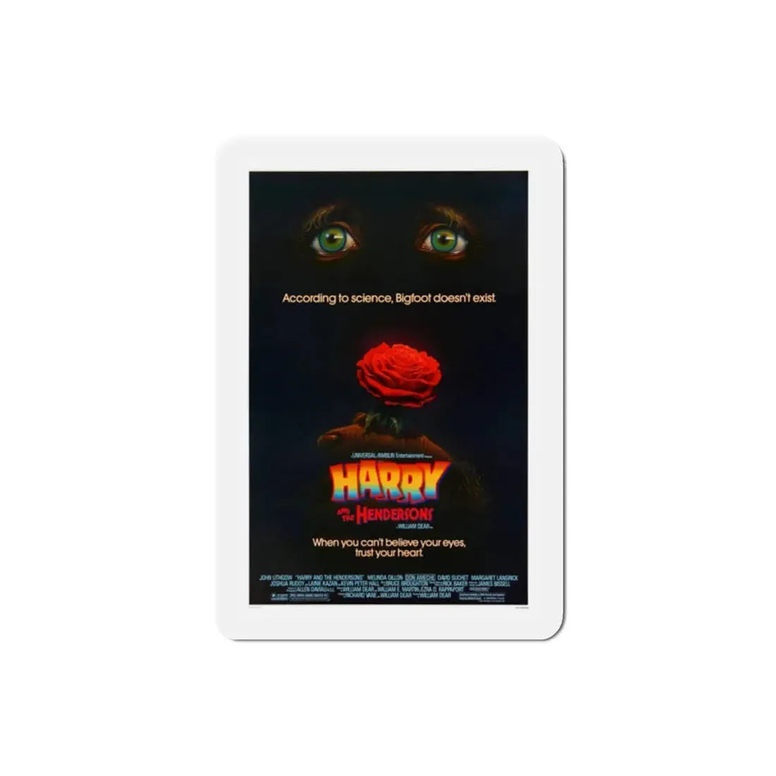 Harry and the Hendersons 1987 Movie Poster Refrigerator Magnet 2 Inch - The Sticker Space