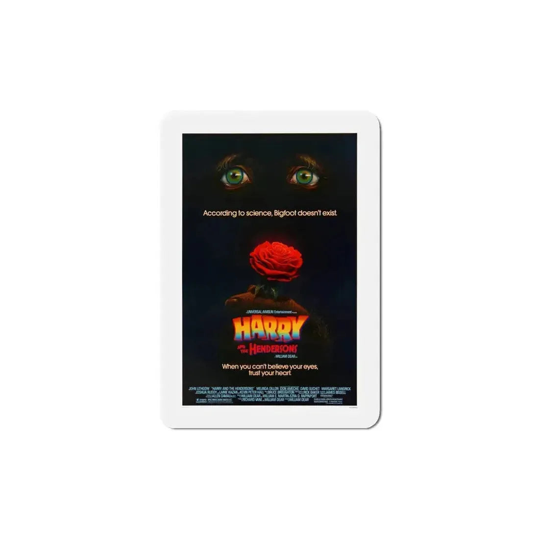 Harry and the Hendersons 1987 Movie Poster Refrigerator Magnet 6 Inch - The Sticker Space