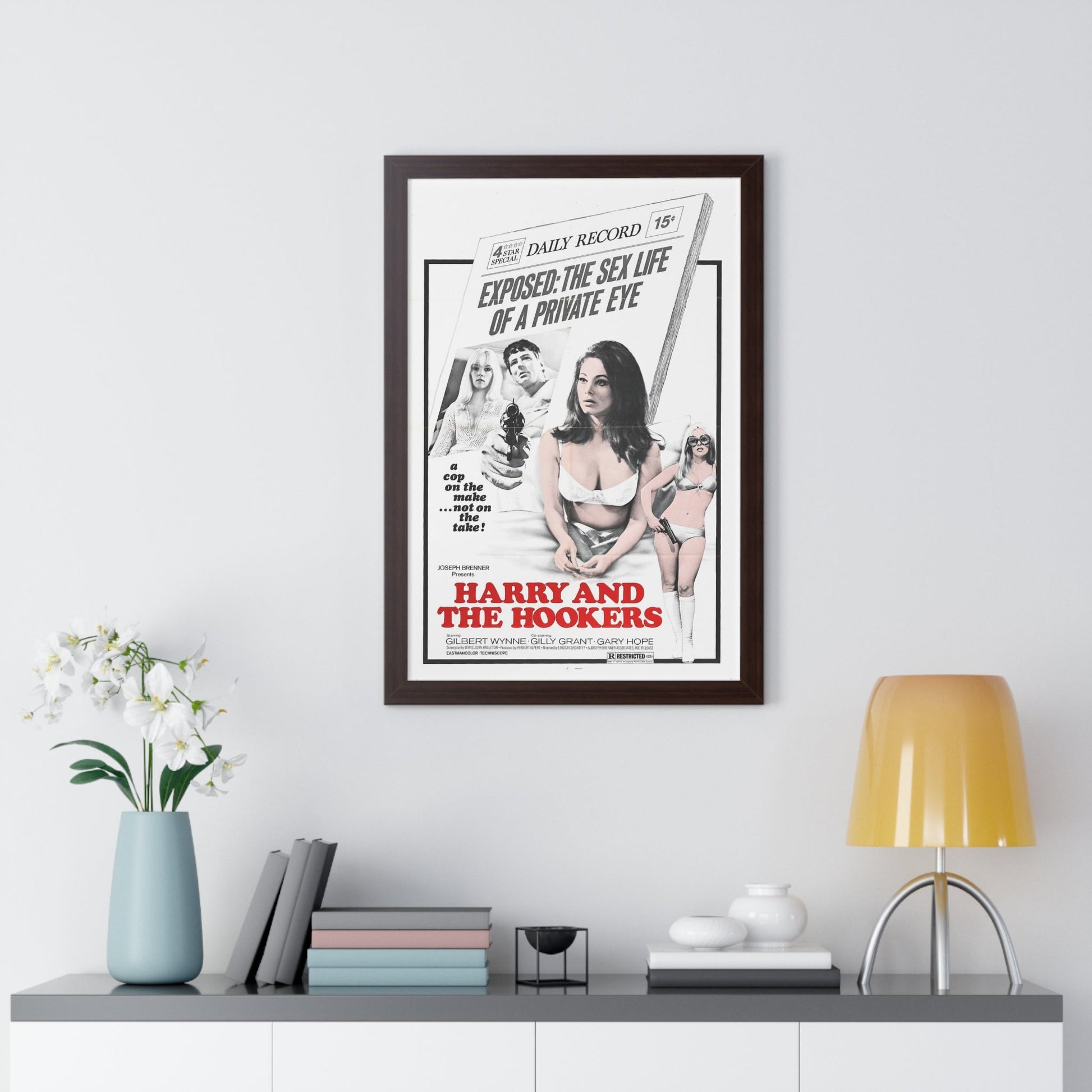 HARRY AND THE HOOKERS 1970 - Framed Movie Poster-The Sticker Space