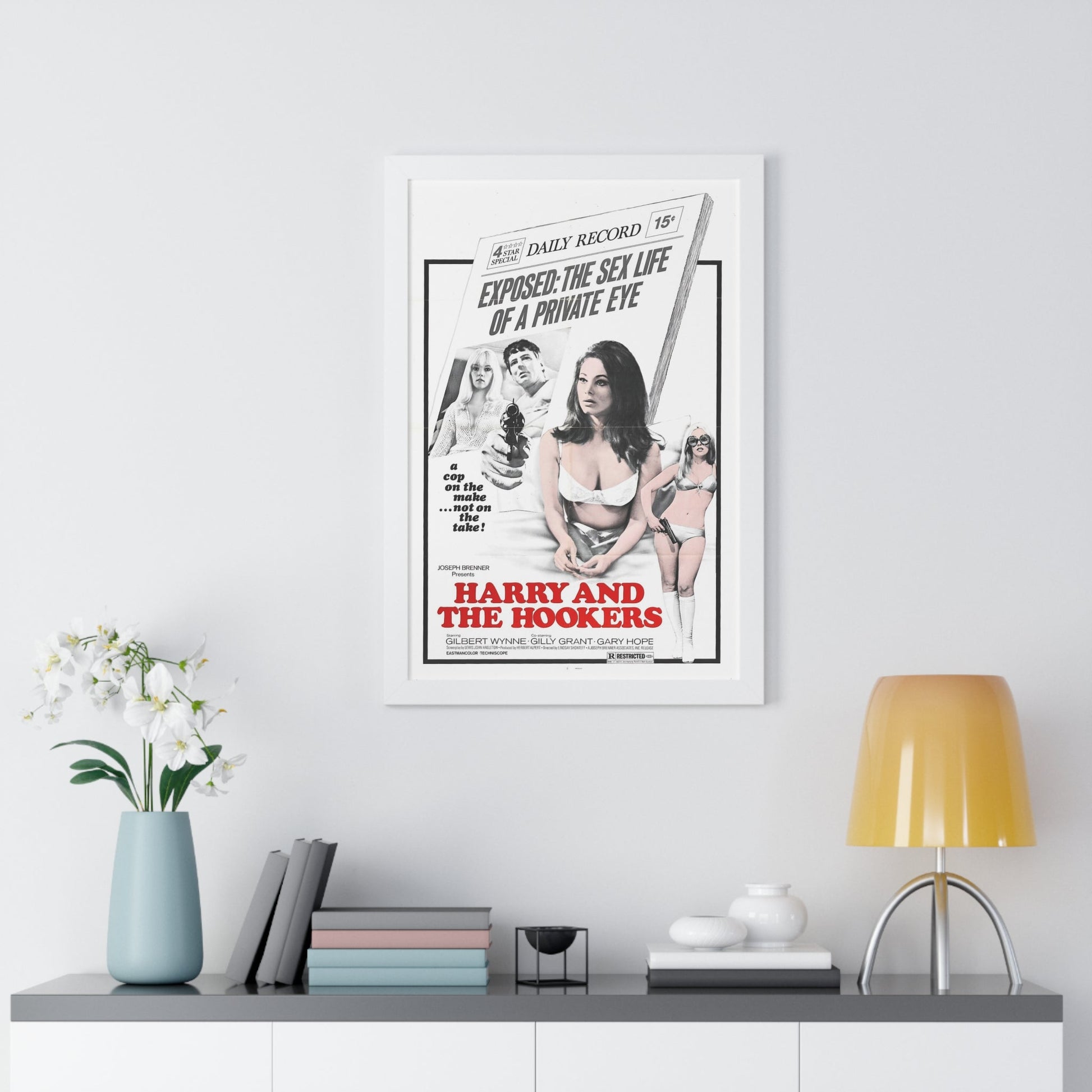 HARRY AND THE HOOKERS 1970 - Framed Movie Poster-The Sticker Space